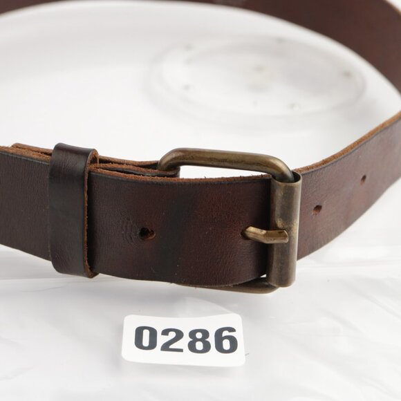 H&M Womens Belt Size Small 30 Brown Leather 1 1/2" Wide Sweden Sturdy Work - Picture 6 of 12